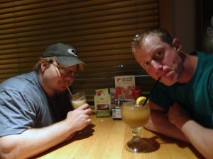 Jimmy & Trevor with their drinks