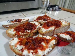 Goat Cheese & Blood Orange Marmalade Crostini